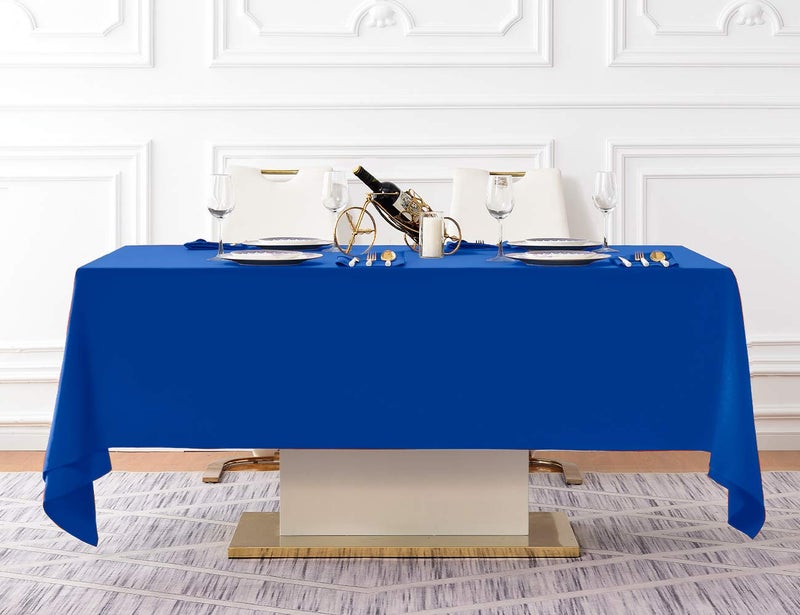Surmente Blue Tablecloth 60 x 102-inch Rectangular Polyester Table Cloth for Weddings, Banquets, or Restaurants - Image 5
